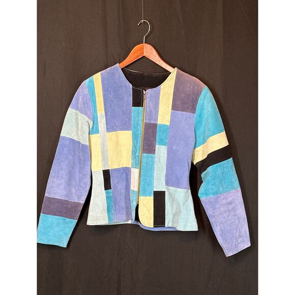 Vintage Karen Arnold Jacket S Suede Patchwork Boho Hippie Streetwear Y2K 90’s - Picture 1 of 14